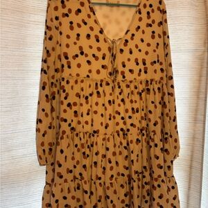 Altar'd State Cream and Brown Patterned Garment